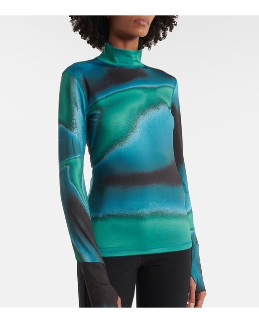 Top Da Sci Next To Skin Con Stampa di Aztech Mountain in Blue