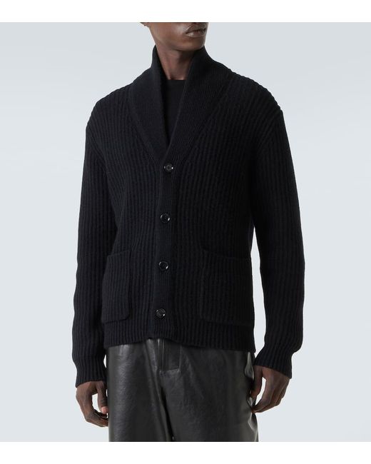 Allude Blue Wool And Cashmere Cardigan for men