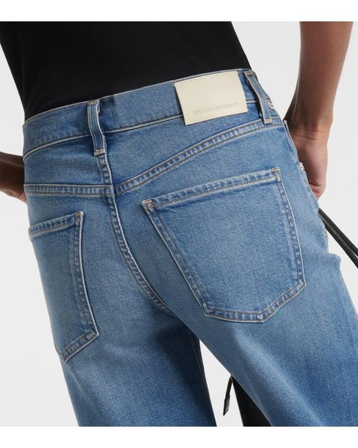 Citizens of Humanity Blue Mid-Rise Wide-Leg Jeans Loli