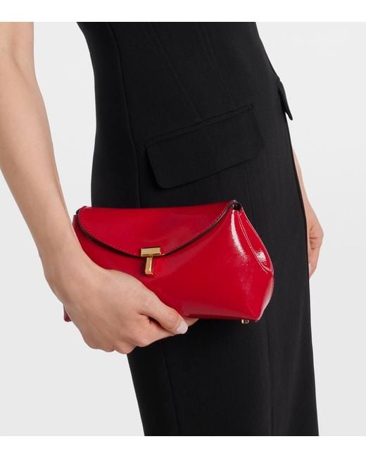 Clutch T-Lock Mini De Charol Totême  de color Red