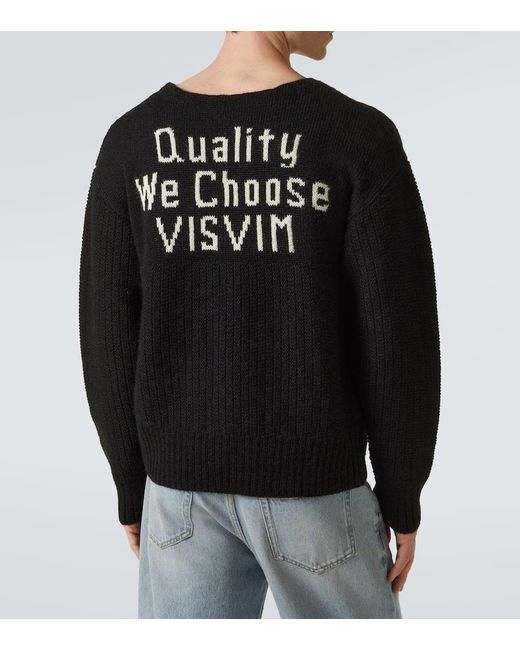 Visvim Black Logo Wool And Mohair-Blend Sweater for men