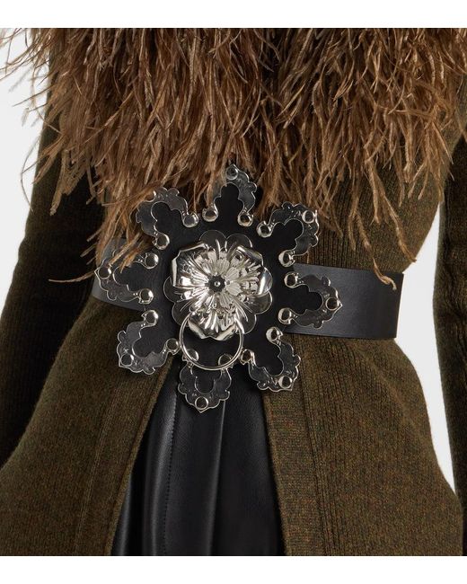 Blumarine Black Guertel Aus Leder