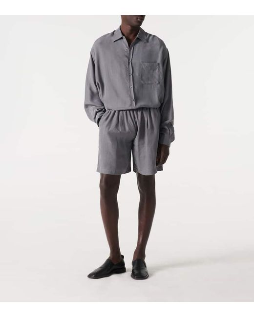 Camisa Leland de cupro Frankie Shop de hombre de color Gray
