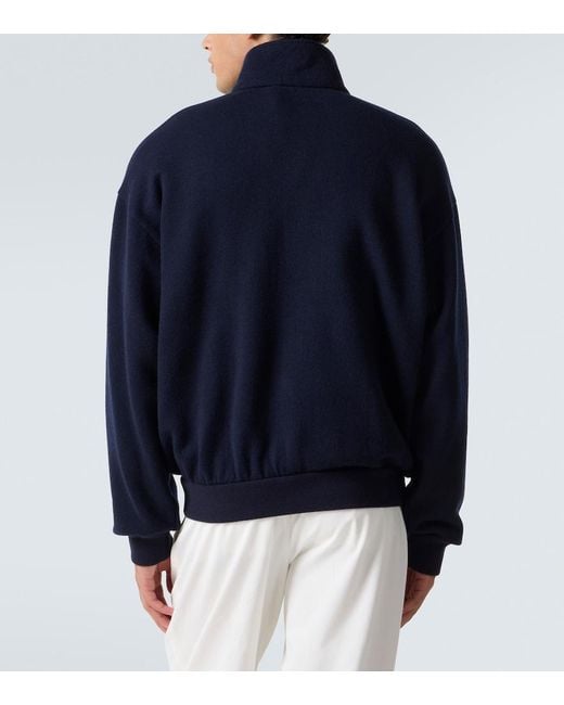 The Row Blue Cashmere And Cotton Bomber Jacket for men