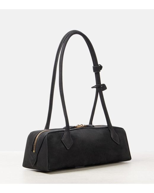 Alaïa Black Le Teckel Medium Suede Shoulder Bag