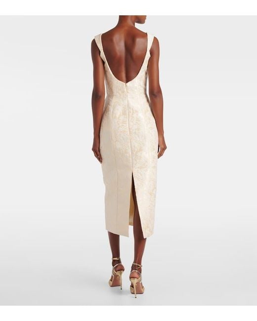 Markarian White Numa Velvet Midi Dress