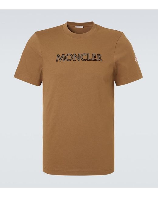 Moncler Brown Logo Cotton Jersey T-Shirt for men