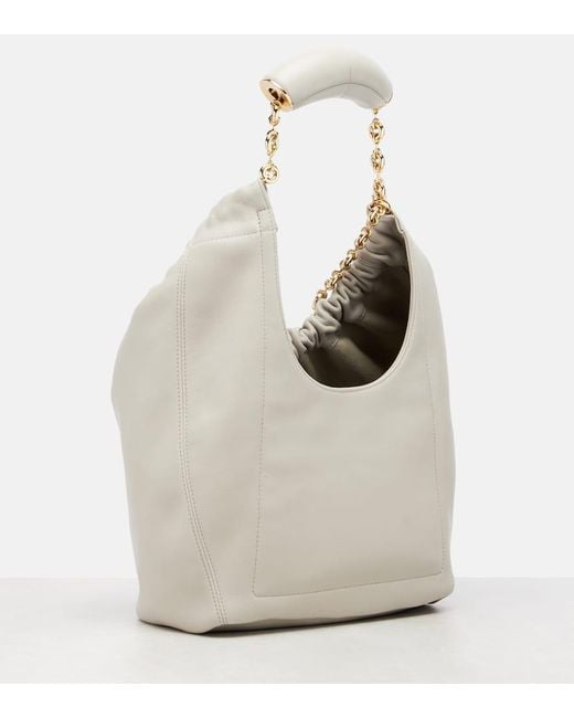 Loewe White Schultertasche Squeeze Small Aus Leder