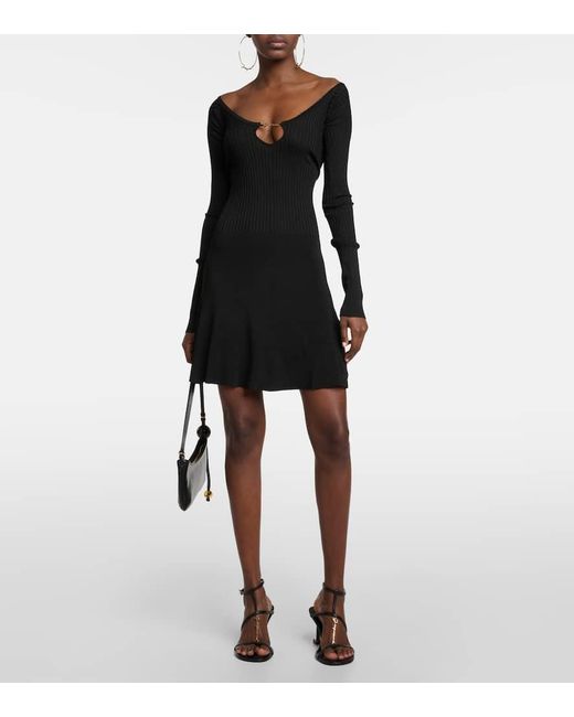 Vestido corto La Mini Robe Pralu Jacquemus de color Black