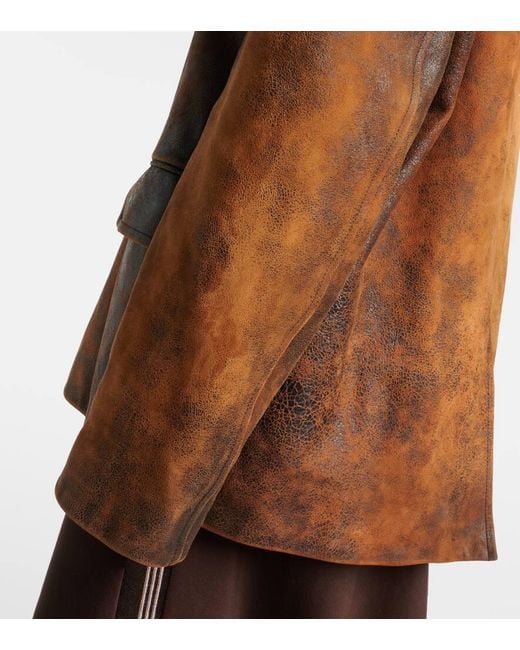 Miu Miu Brown Oversized Suede Jacket