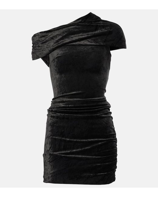 Rick Owens Black Lilies Lola Velvet Minidress