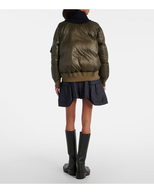 Sacai Blue Double-Breasted Down Jacket