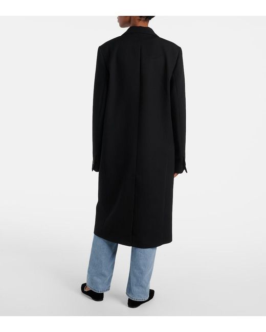 Totême  Black Wool-Blend Canvas Coat