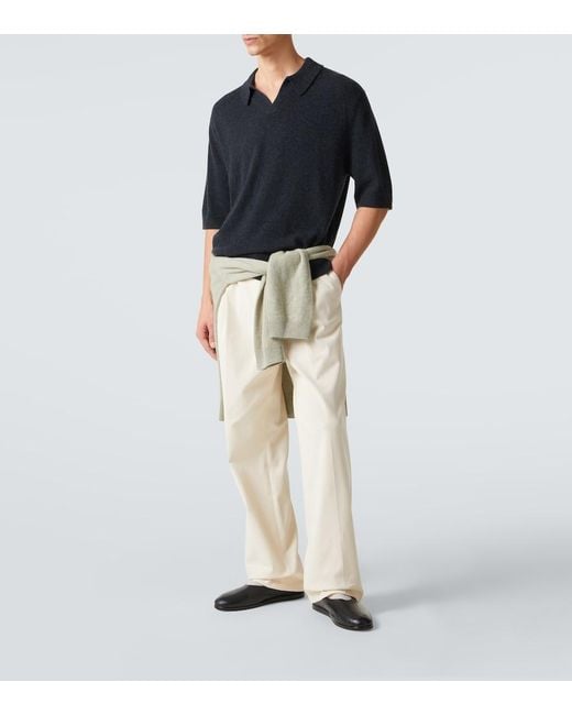 LeKasha Black Bale Cashmere Polo Sweater for men