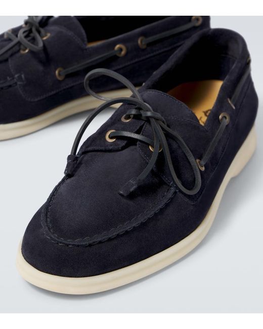 Loro Piana Segelschuhe Sea-Sail Walk Aus Veloursleder in Blue für Herren