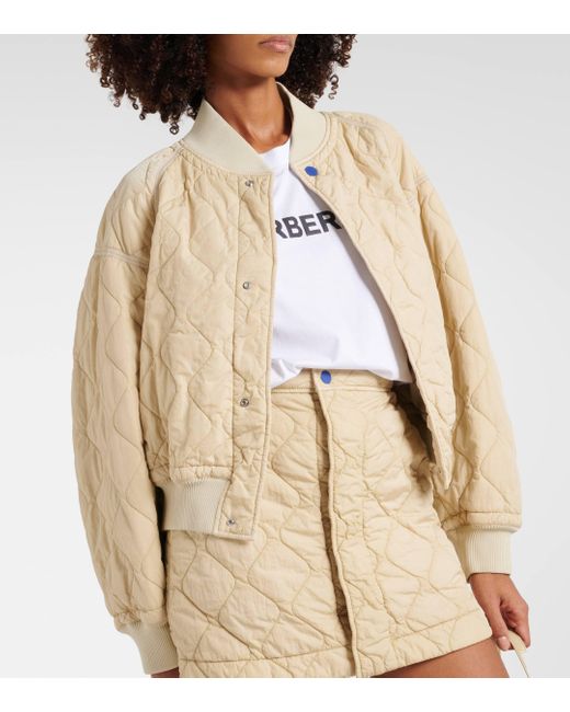 Burberry Natural Quilted Oversized Bomber Jacket