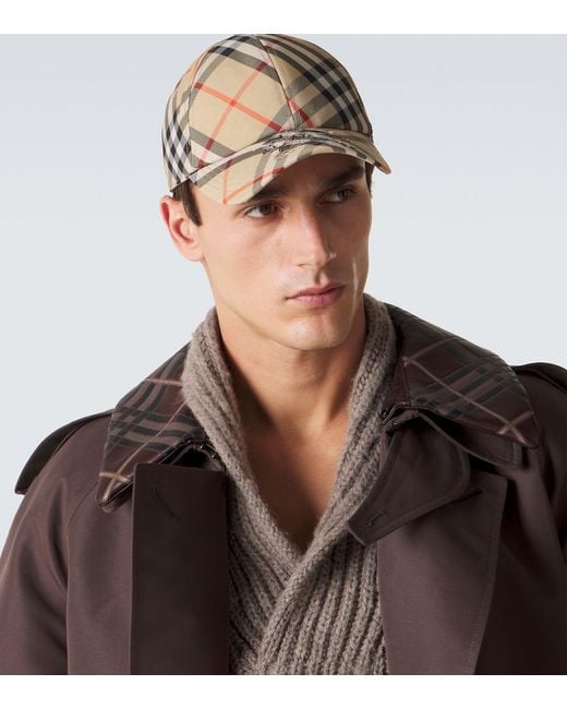 Burberry Natural Check Twill Baseball Cap for men