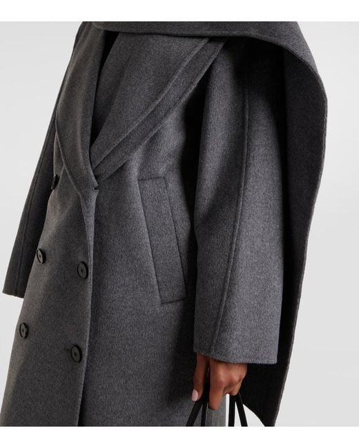 Rohe Gray Scarf-Detail Wool And Cashmere Coat