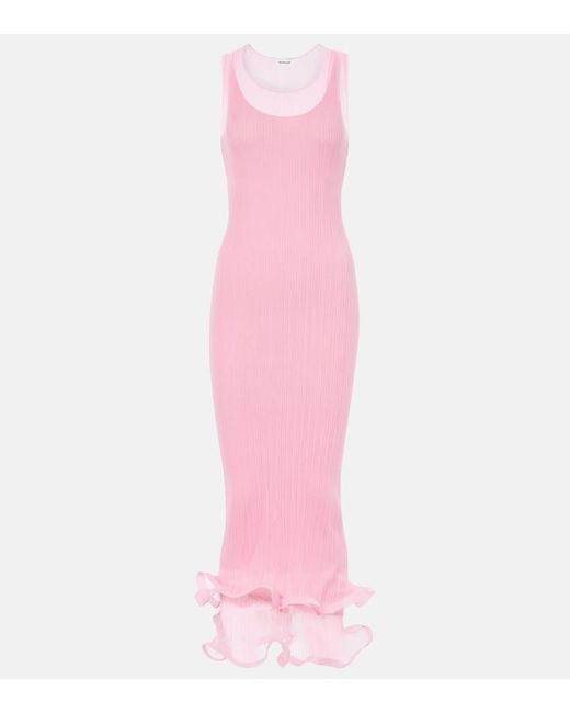 Robe Midi Daniella A Volants Jonathan Simkhai en coloris Pink
