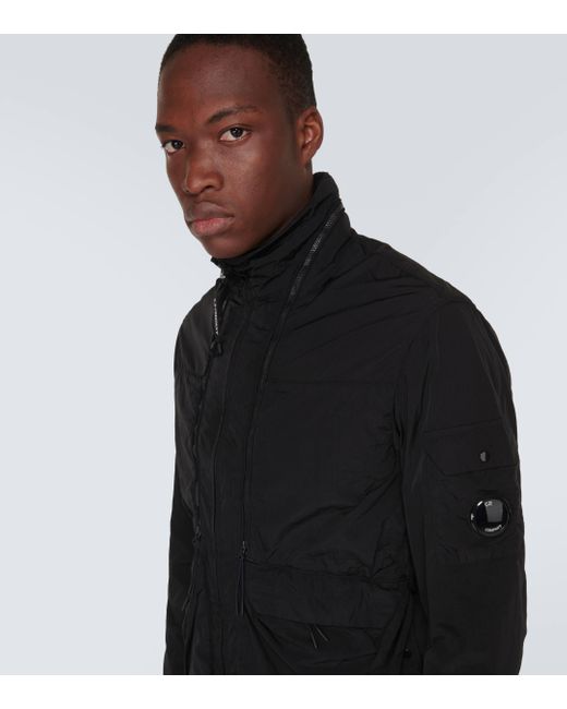 C P Company Black Chrome-r Goggle Jacket for men