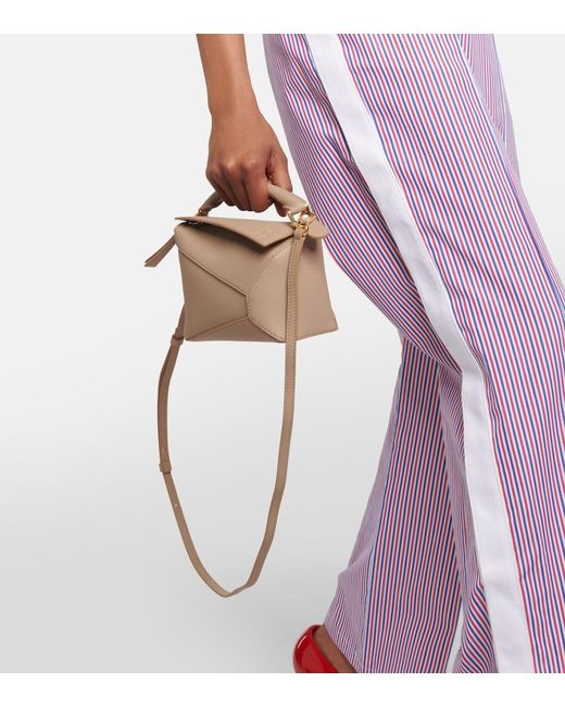 Loewe Metallic Puzzle Edge Mini Leather Top-Handle Bag