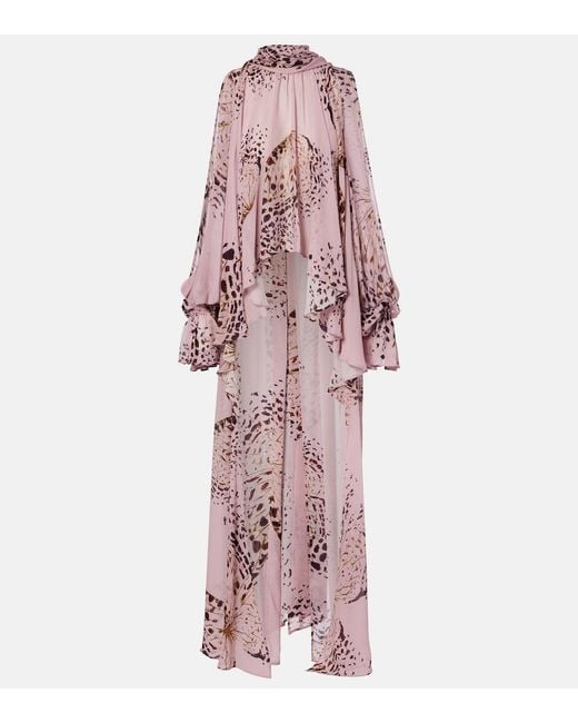 Blumarine Pink Printed Asymmetric Georgette Blouse