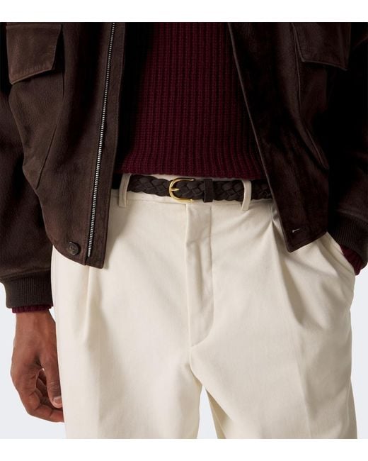 Lardini Black Braided Suede Belt for men