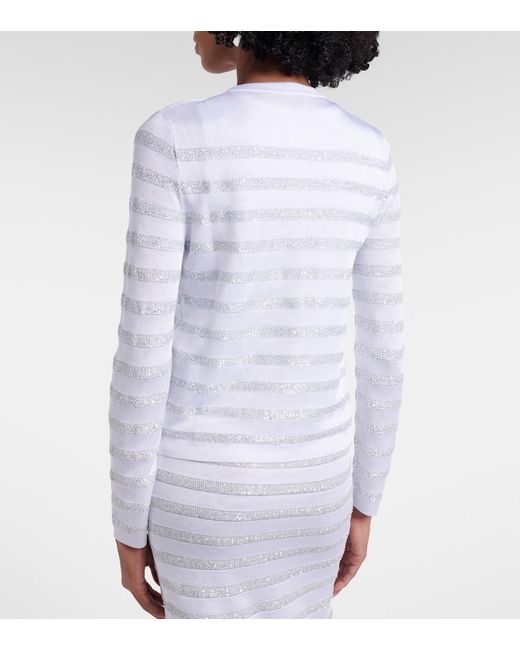 Missoni White Sequined Striped Cardigan