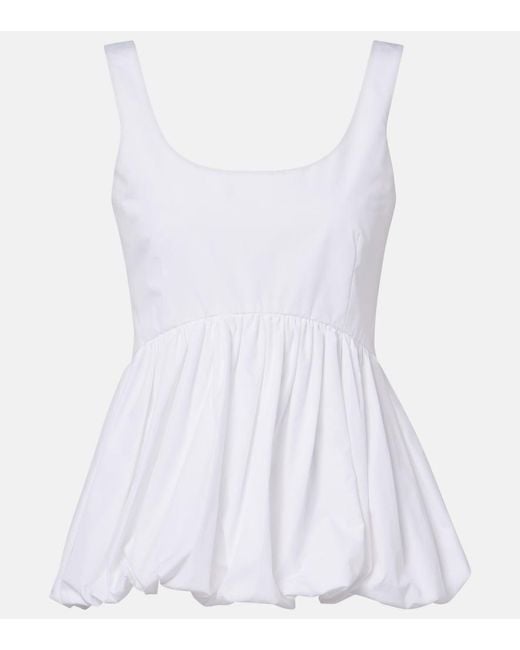 Rohe White Peplum Cotton Poplin Top