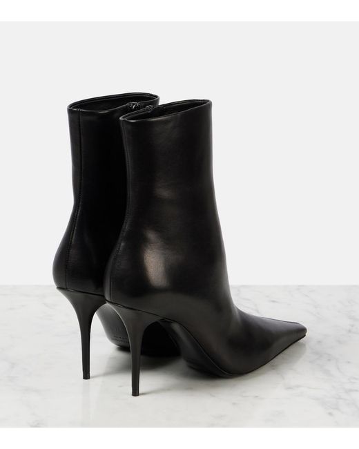 Saint Laurent Black Ashley 90 Leather Booties