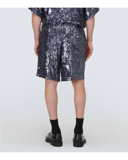 Shorts con paillettes di Dries Van Noten in Blue da Uomo