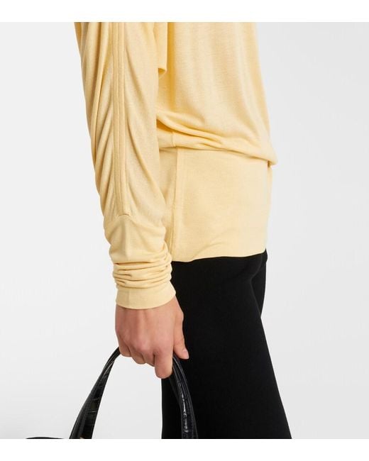 Totême  Natural Draped Jersey Top