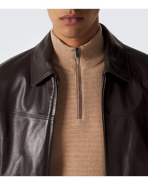 Canali Natural Knitted Wool And Cashmere Zip-Up Sweater for men