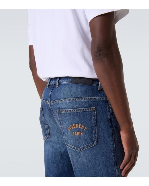 Jeans Rectos Con Efecto Desgastado Givenchy de hombre de color Blue