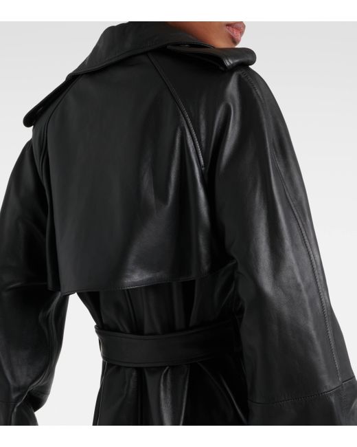 Trench-coat en cuir Wardrobe NYC en coloris Black