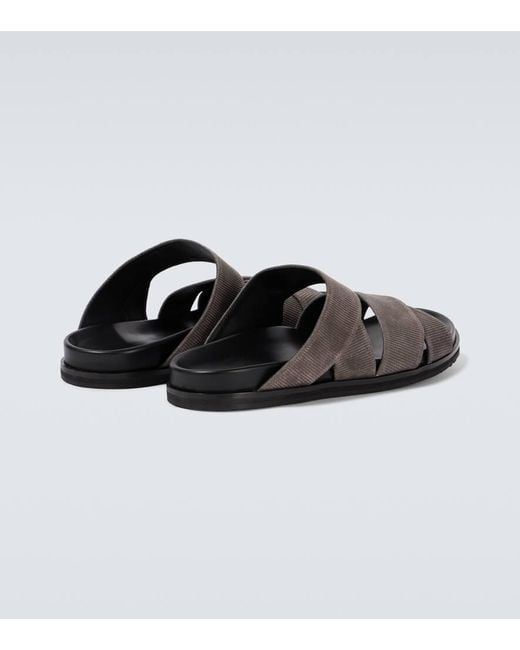 Manolo Blahnik Sandalen Seaton Aus Veloursleder in Brown für Herren
