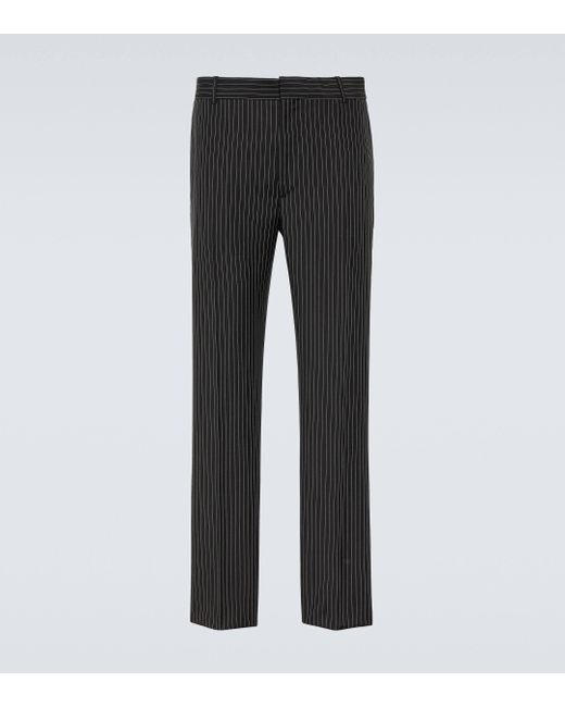 Alexander McQueen Black Pinstripe Wool And Mohair Suit Pants for men