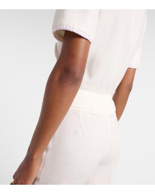 Etro White Linen Bootcut Pants