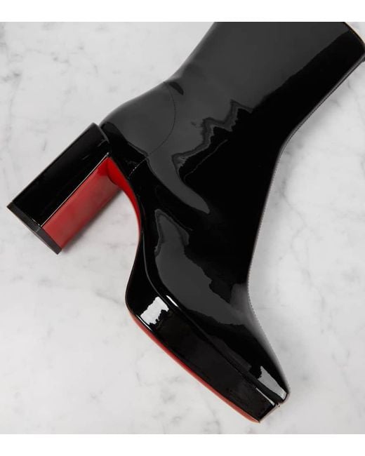 Christian Louboutin Black Alleo 90 Patent Leather Knee-High Boots