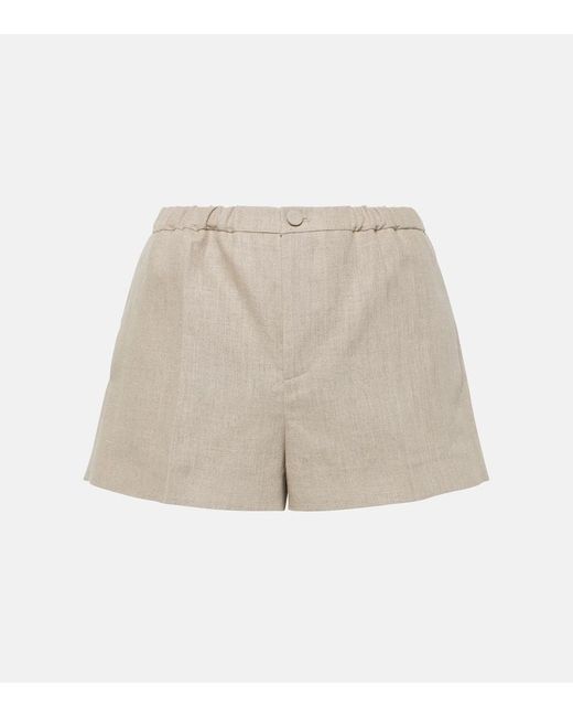 Valentino Natural Linen Canvas Shorts