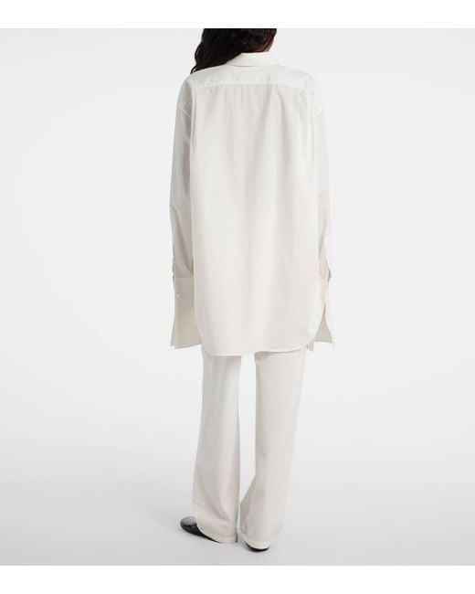 Camisa Ment De Popelin De Algodon The Row de color White