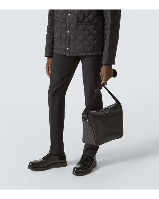 Prada Black Leather Shoulder Bag for men