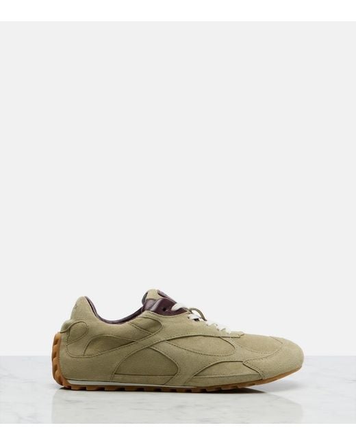 Bottega Veneta Green Orbit Flash Suede Sneakers