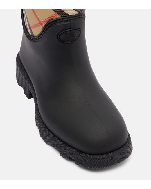 Stivali Da Pioggia Marsh Check di Burberry in Black