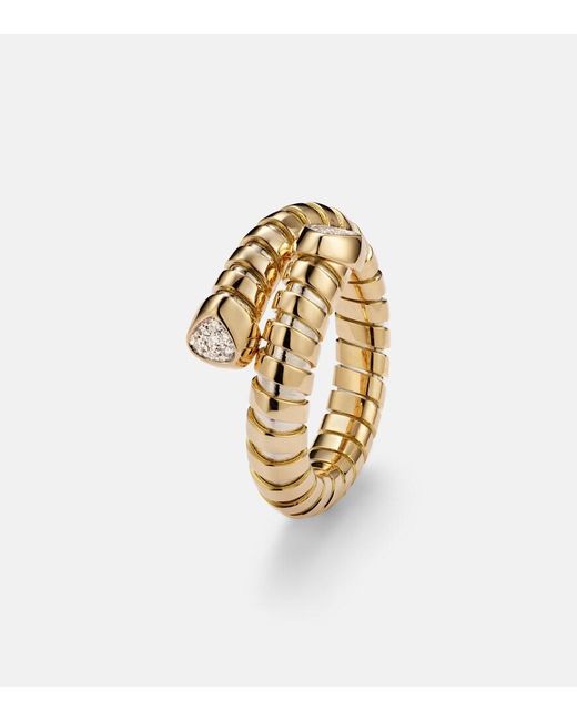 Marina B White Trisolina Bypass 18Kt Ring With Diamonds