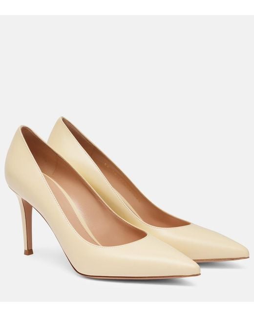 Gianvito Rossi Natural Gianvito 85 Leather Pumps