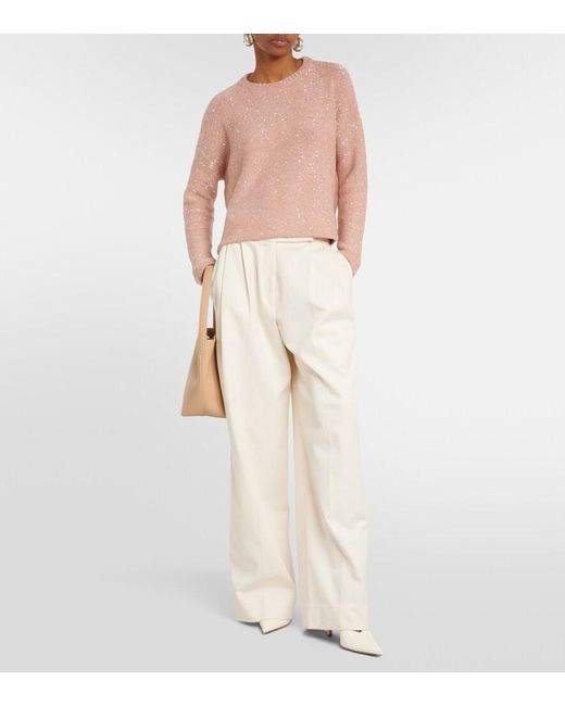 Altuzarra Pink Yasworth Metallic Knit Sweater