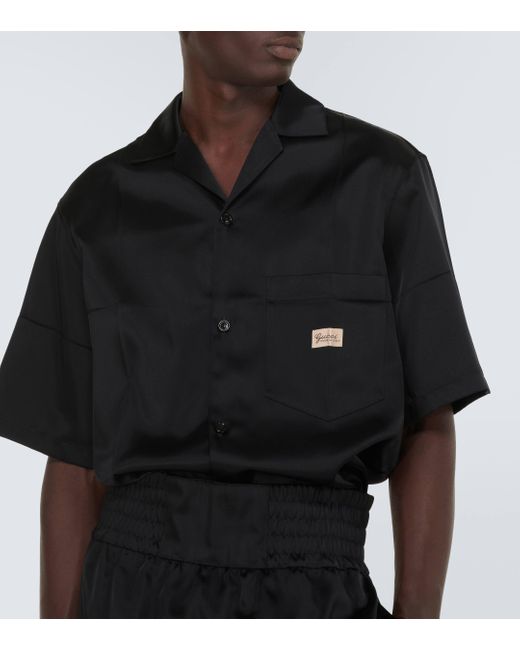 Gucci Black Embroidered Duchesse Shirt for men