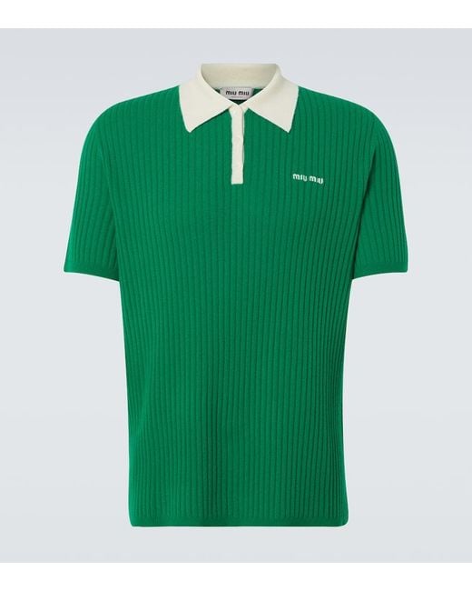 Polo De Cachemir Miu Miu de hombre de color Green