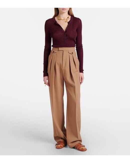 Chloé Purple Wool Henley Shirt